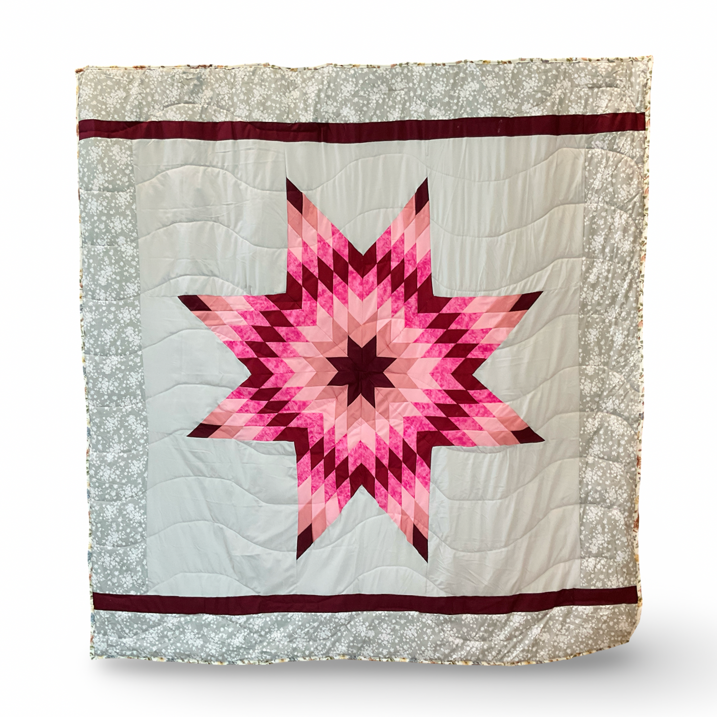 SC Faded Hibiscus Queen Star Quilt