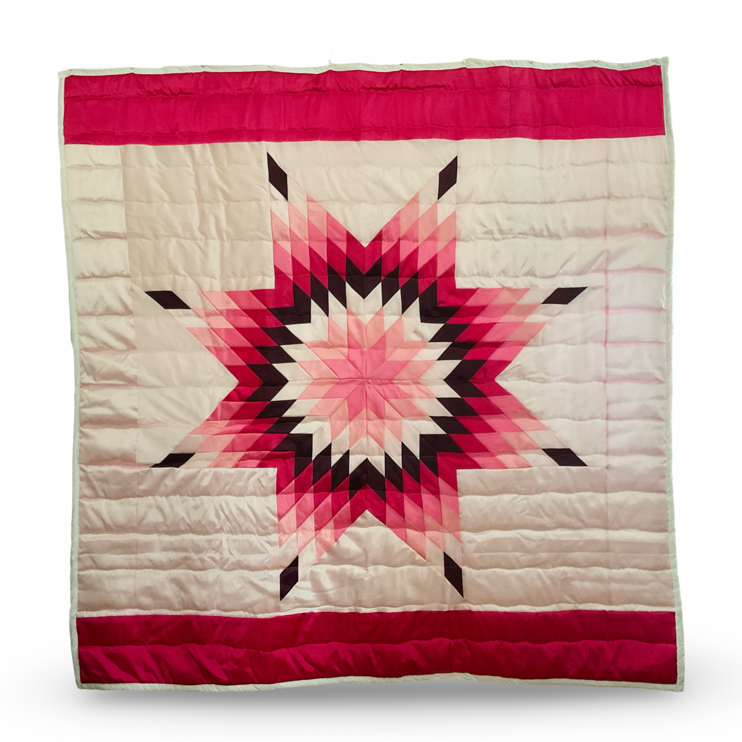 JBE Pink Cotton Candy Queen Satin Star Quilt