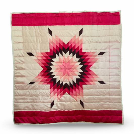 JBE Pink Cotton Candy Queen Satin Star Quilt