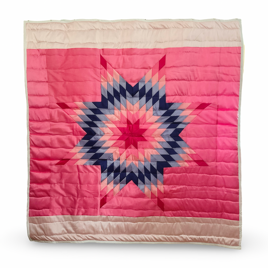 JBE Purple Cotton Candy Queen Satin Star Quilt