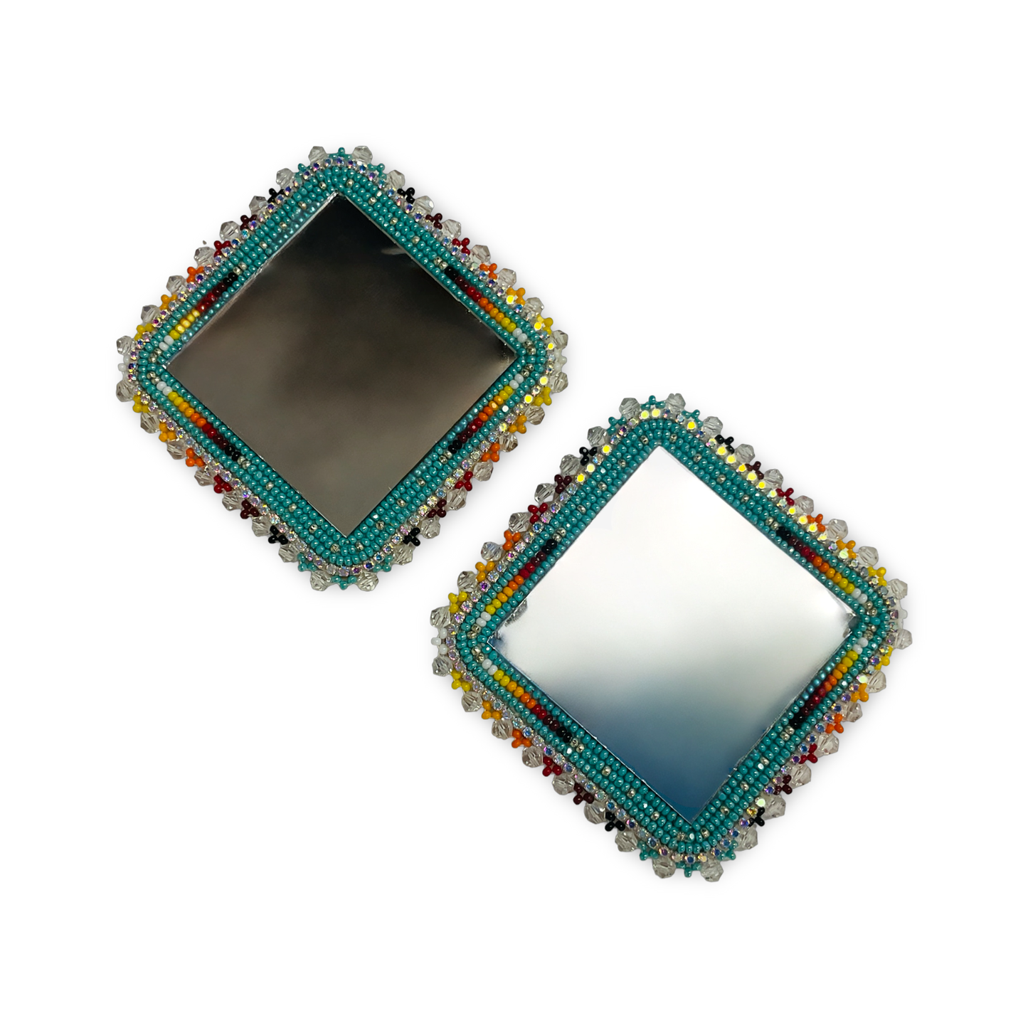 BBB Turquoise Beaded Mirror Earrings