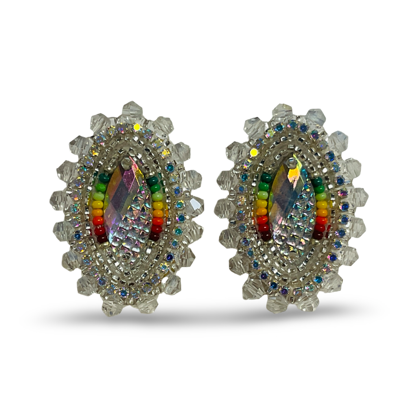 BBB Green & Translucent Beaded Earrings