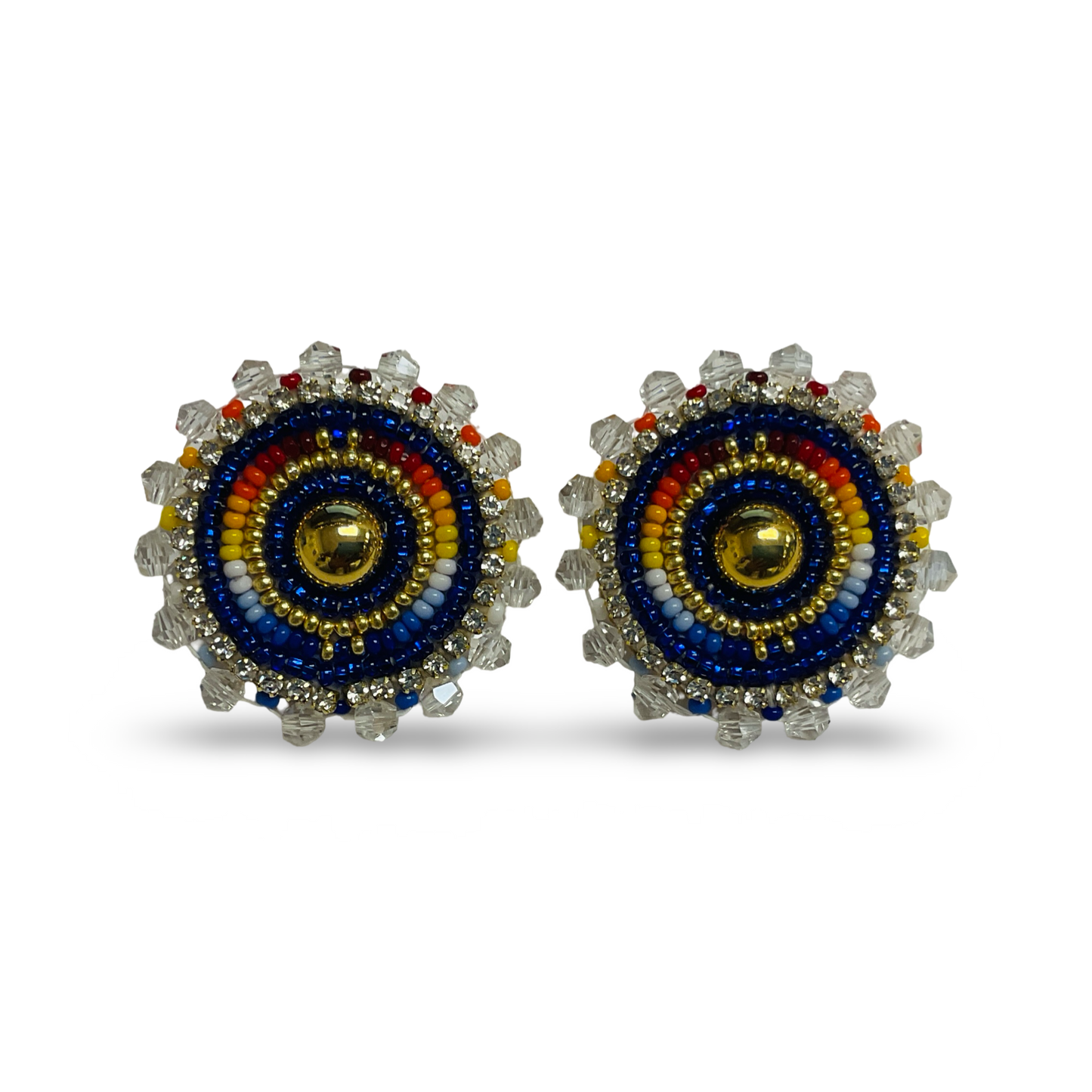 BBB Dark Blue Beaded Earrings