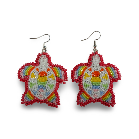 DYD 13 Glass Cut Beaded Turtle Earrings