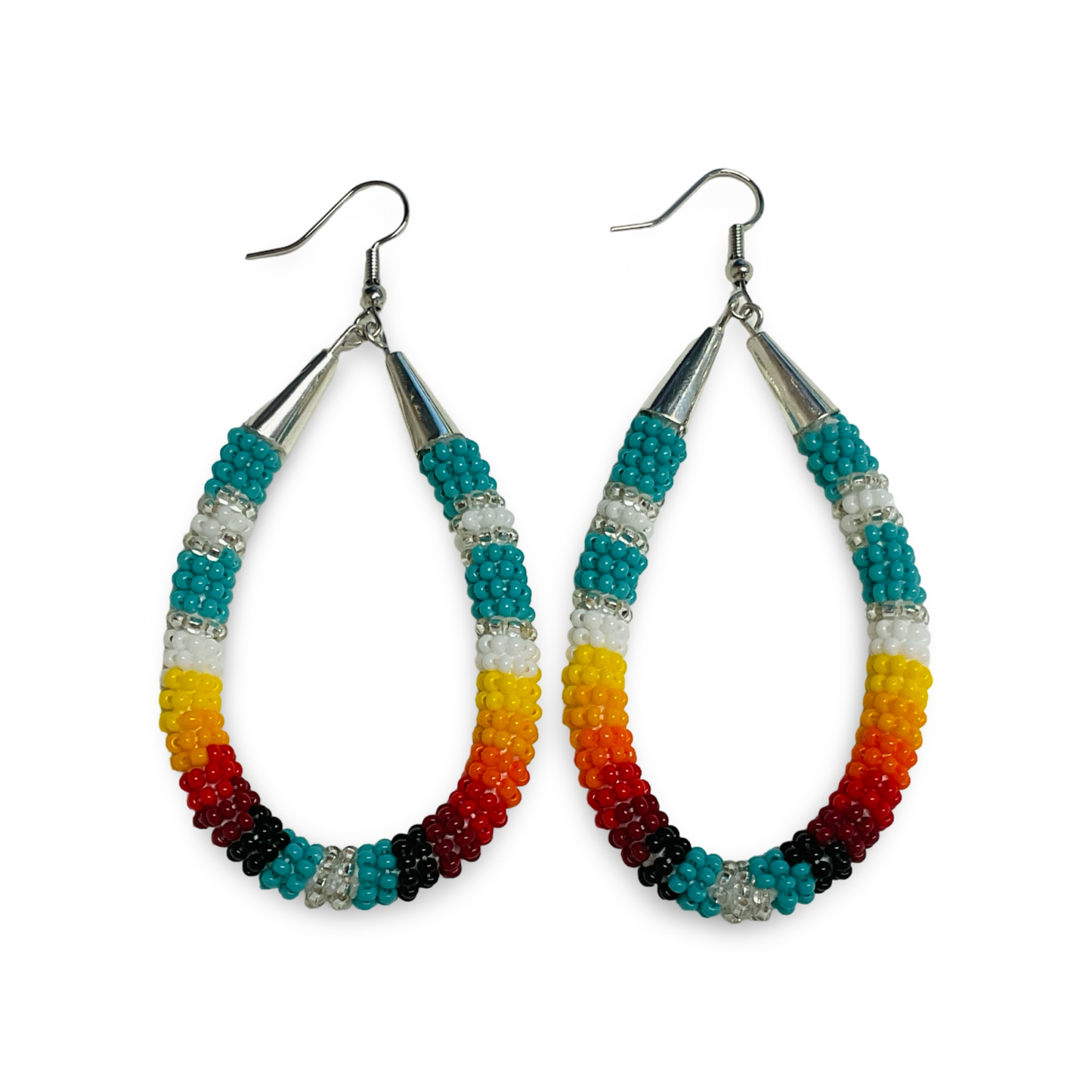 DYD Long Turquoise Beaded Loop Earrings