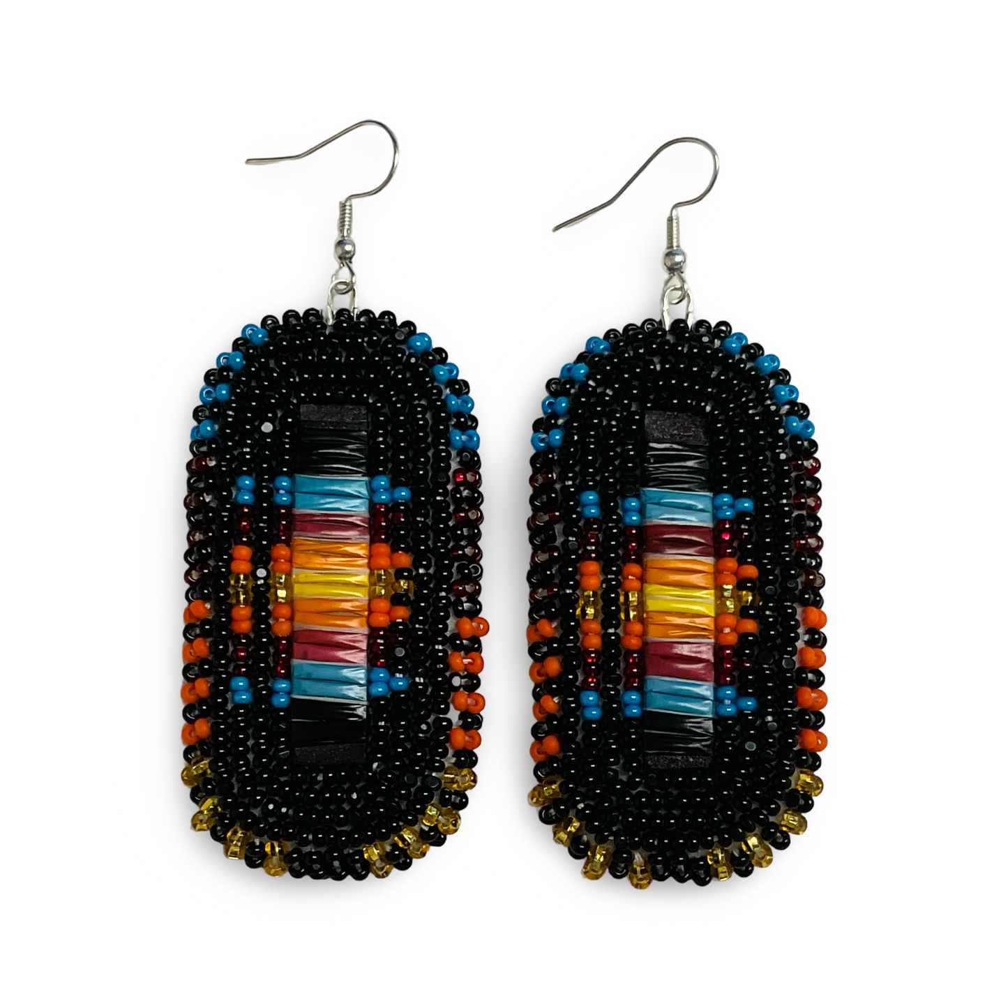 DYD Black Bead & Quill Earrings