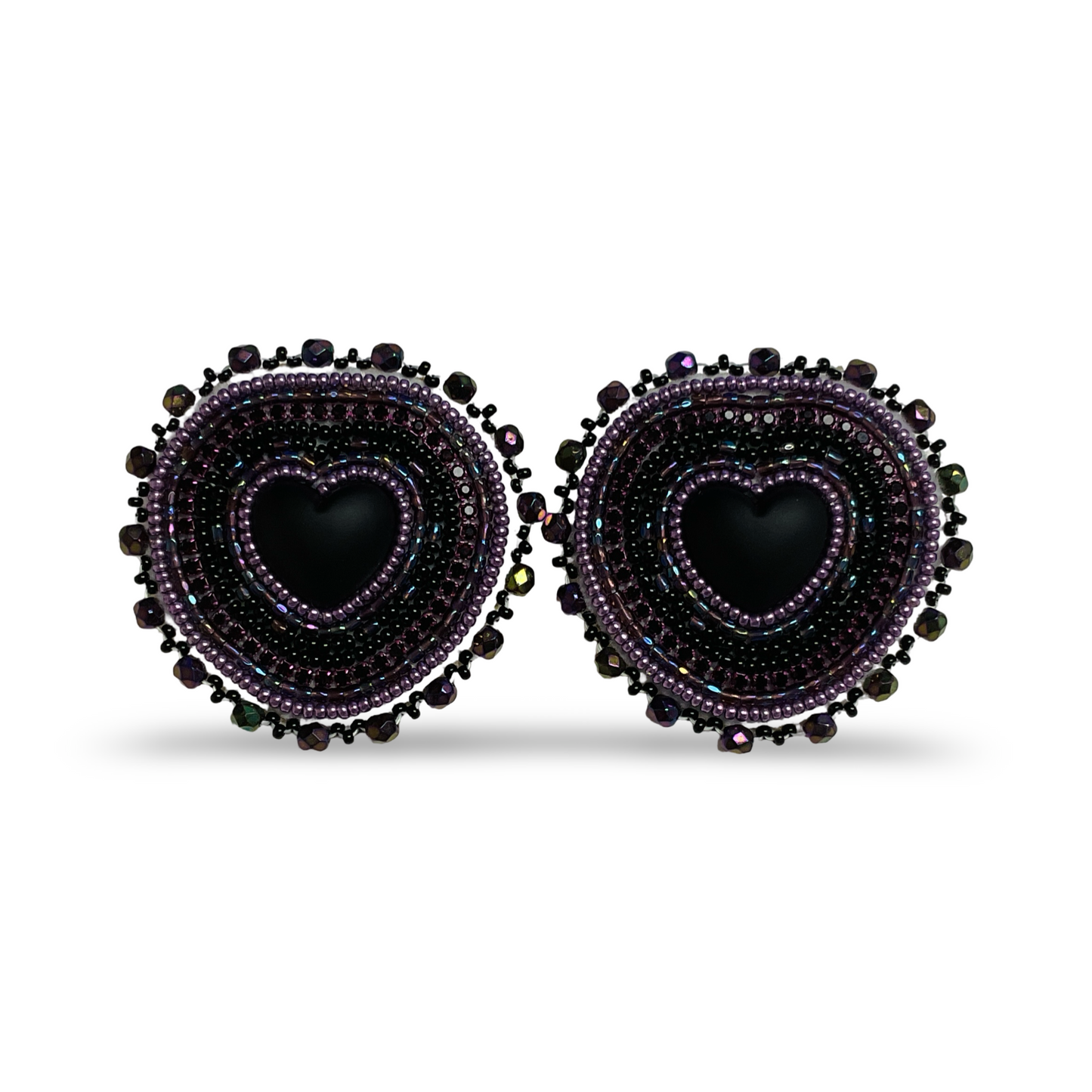 DYD Black & Purple Beaded Earrings