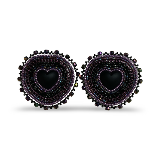 DYD Black & Purple Beaded Earrings
