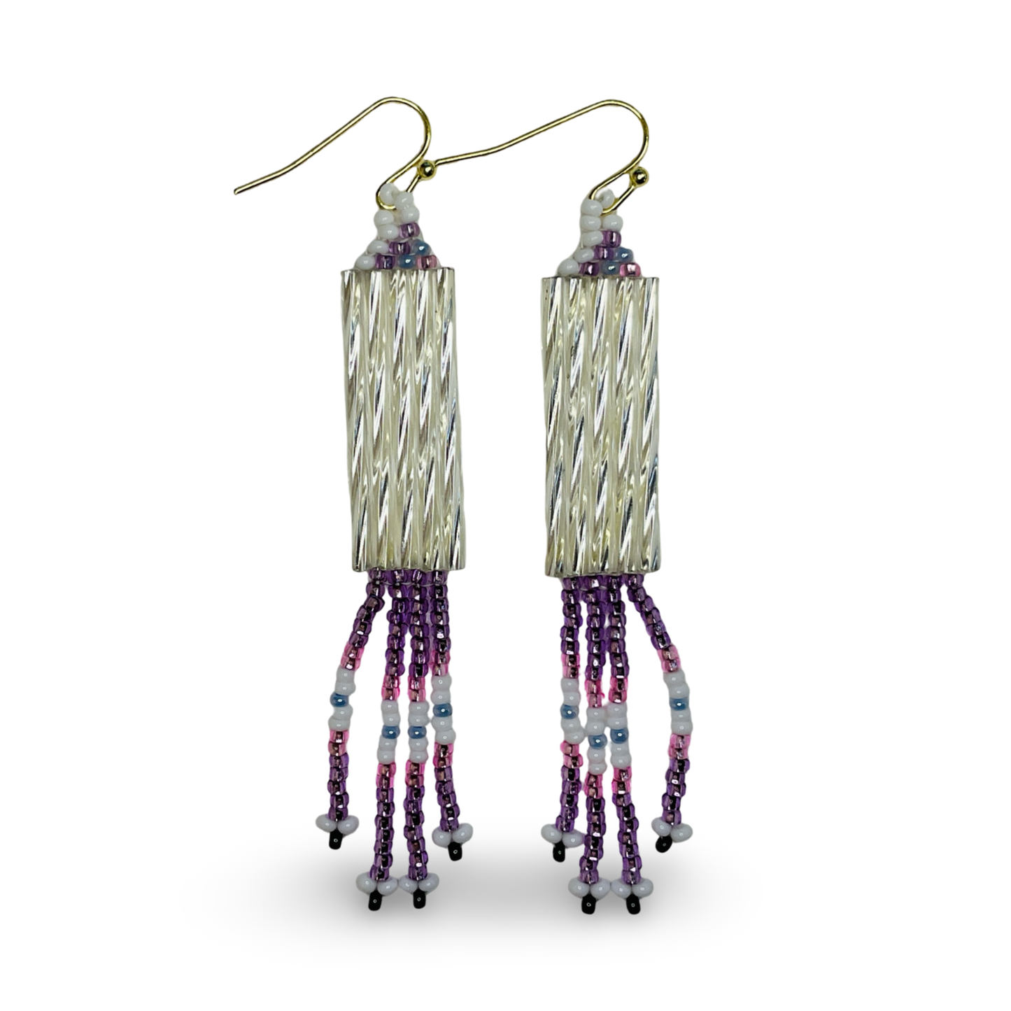 DR Purple Fringe Earrings