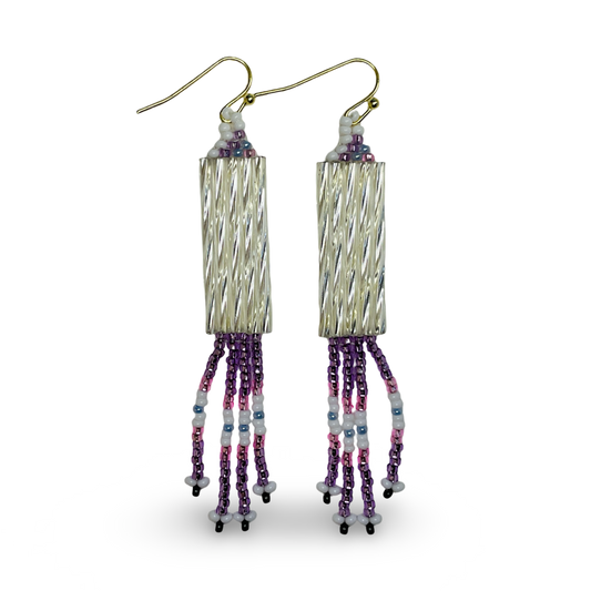 DR Purple Fringe Earrings