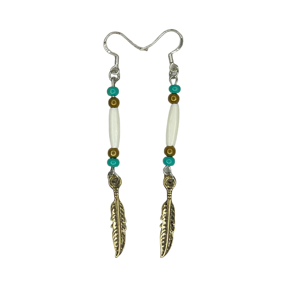 TEB Abalone & Hollow Bone Earrings