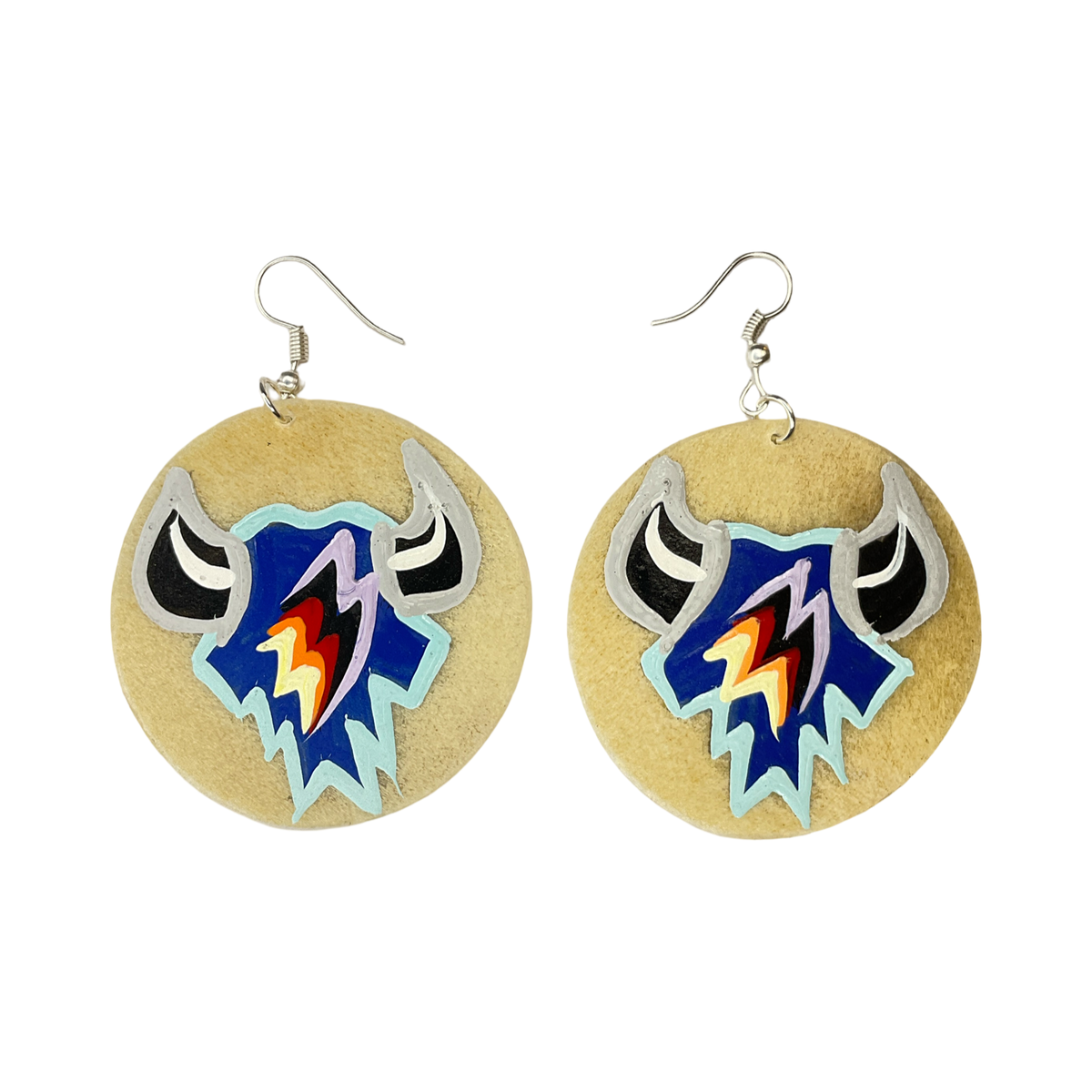 STB Skull Parfleche Earrings