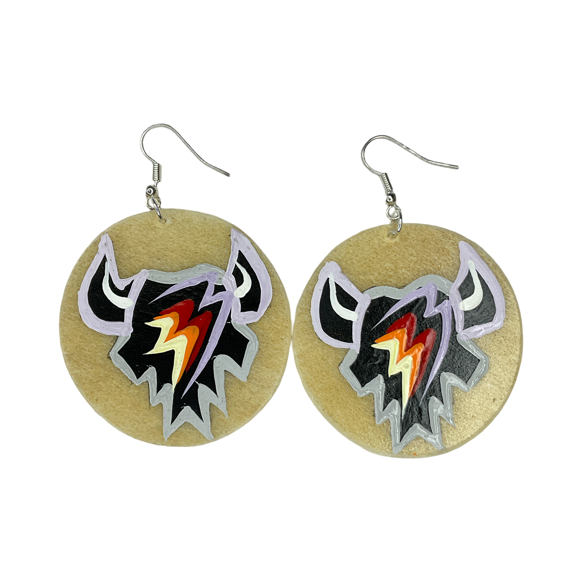 STB Skull Parfleche Earrings