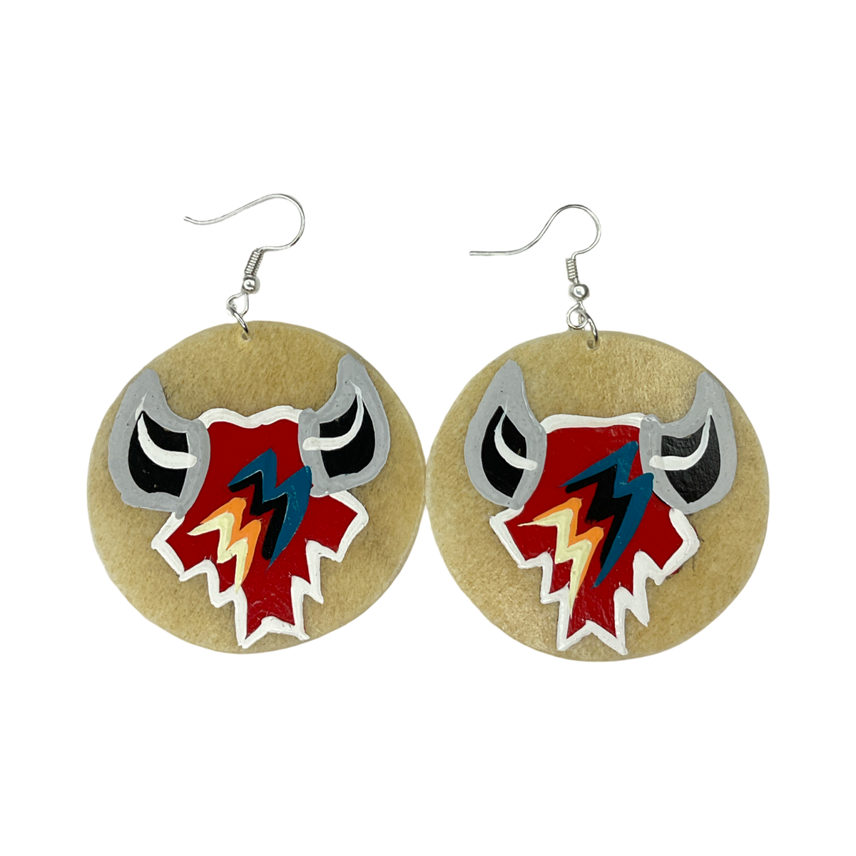 STB Skull Parfleche Earrings