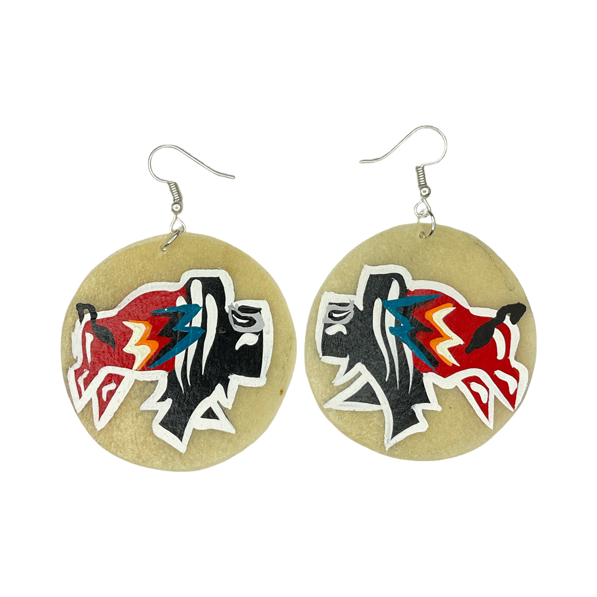 STB Buffalo Parfleche Earrings