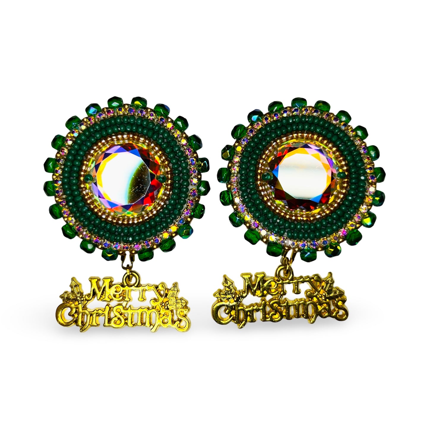BBB Beaded Christmas Earrings