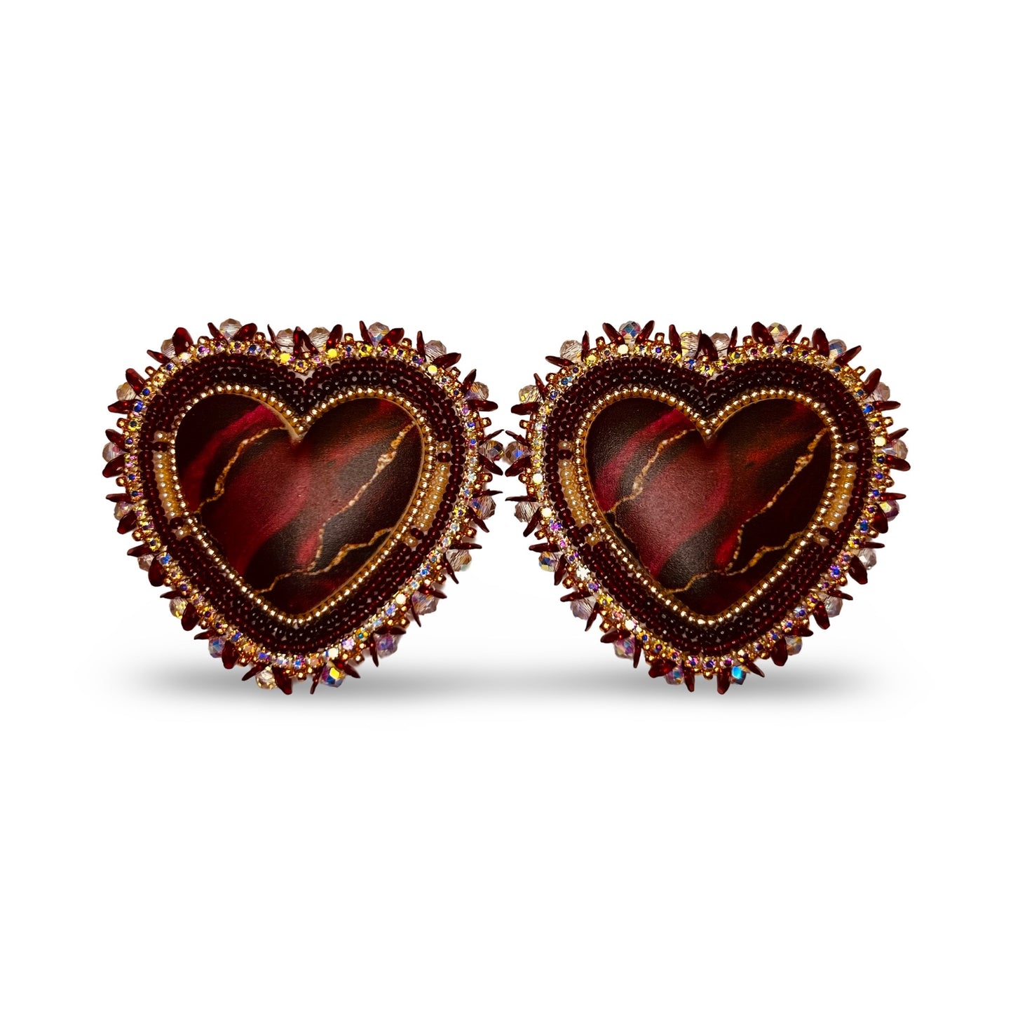 BBB Beaded Heart Earrings