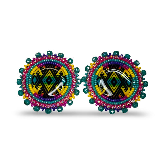 BBB Pink & Turquoise Geo Earrings