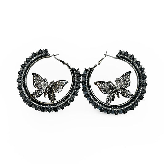SBE Large Black Hoops