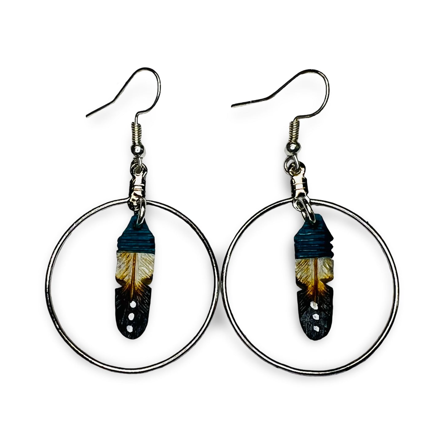 DYH Hoop Feather Earrings