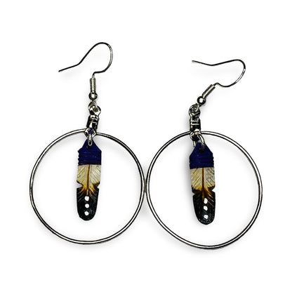 DYH Hoop Feather Earrings