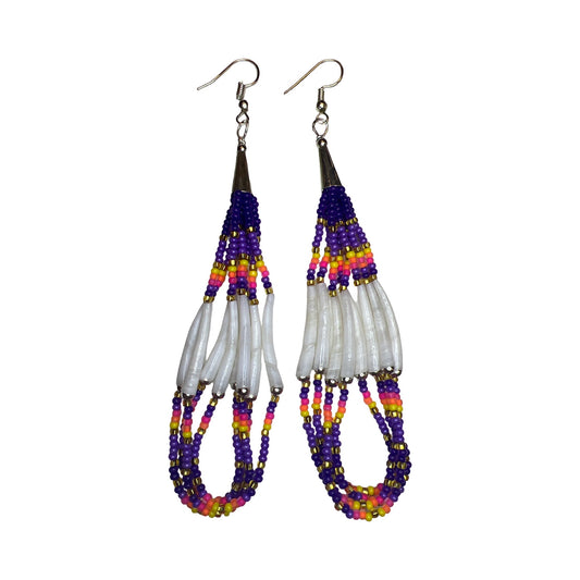 CDT Fringe Dentalium Earrings