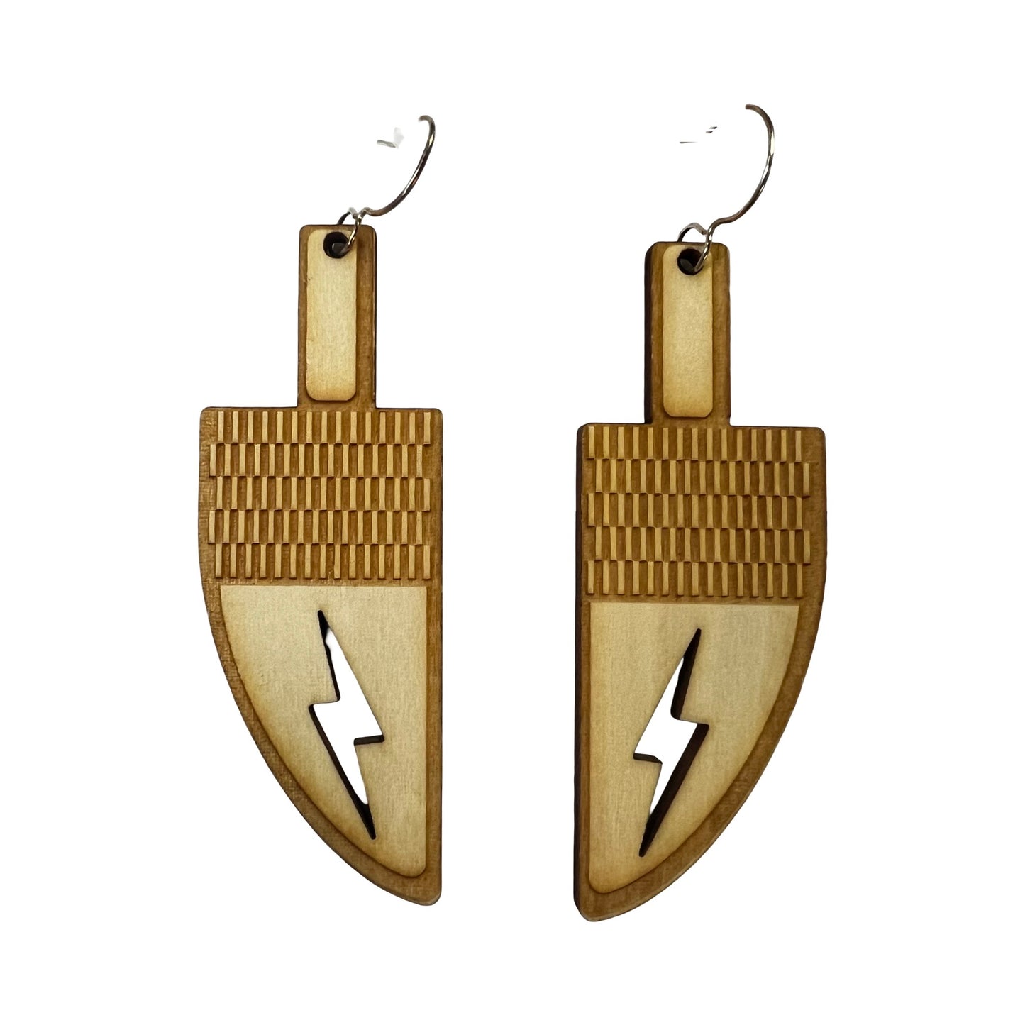 MP Wood Earrings w/ Lightning Gem