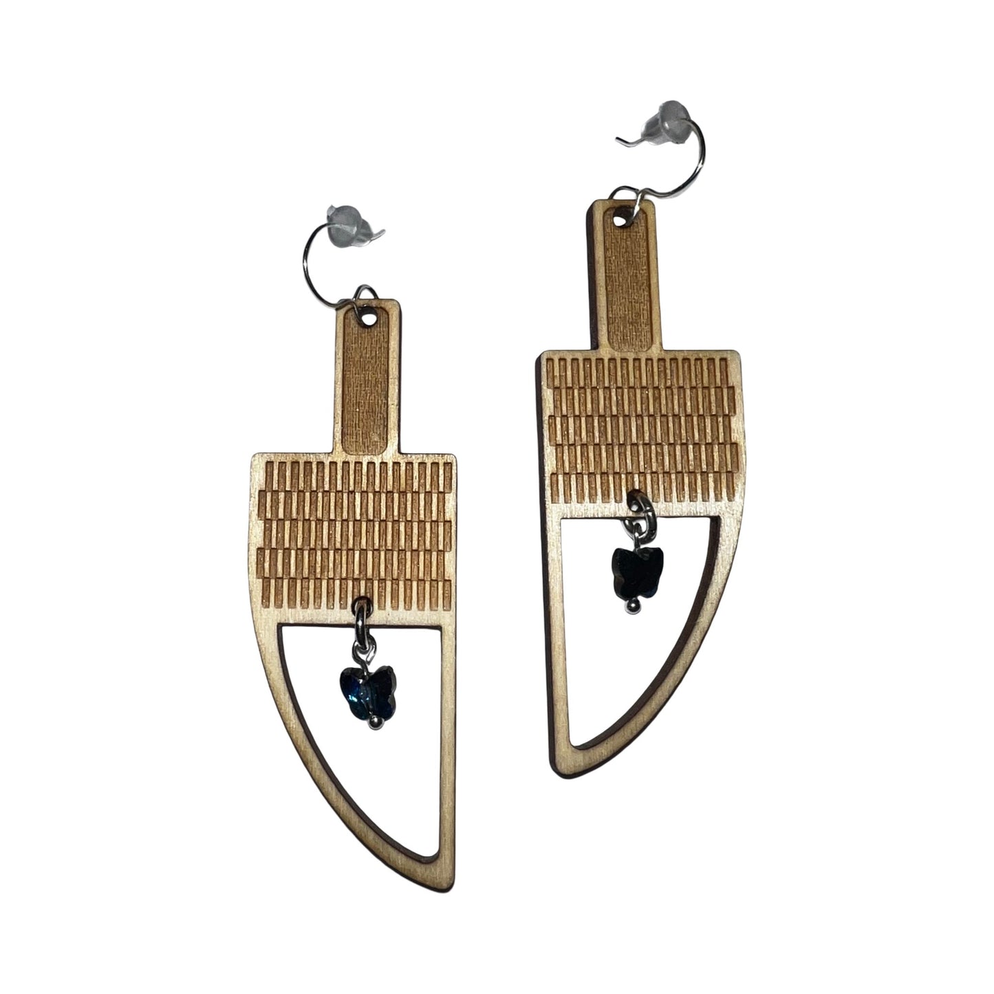 MP Wood Earrings w/ Gem