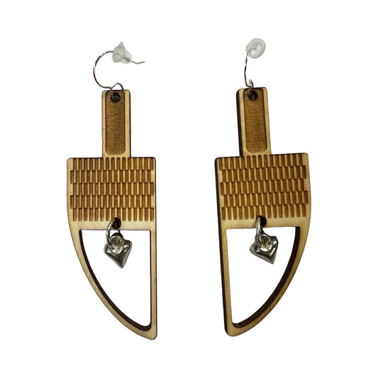 MP Wood Earrings w/ Gem