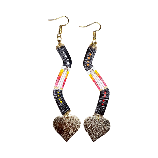 ARC Single Wave Charm Quill Earrings