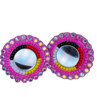 WR Bead & Mirror Earrings