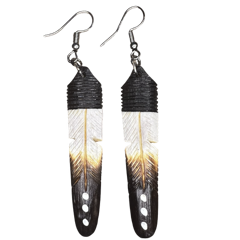 DYH Painted Top Feather Earrings