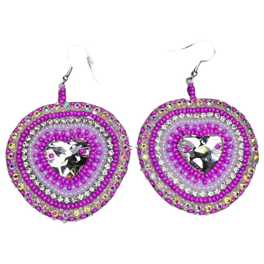 SBE Beaded Heart Earrings