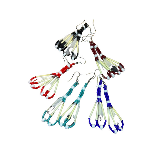 EL Feather Drop Earrings