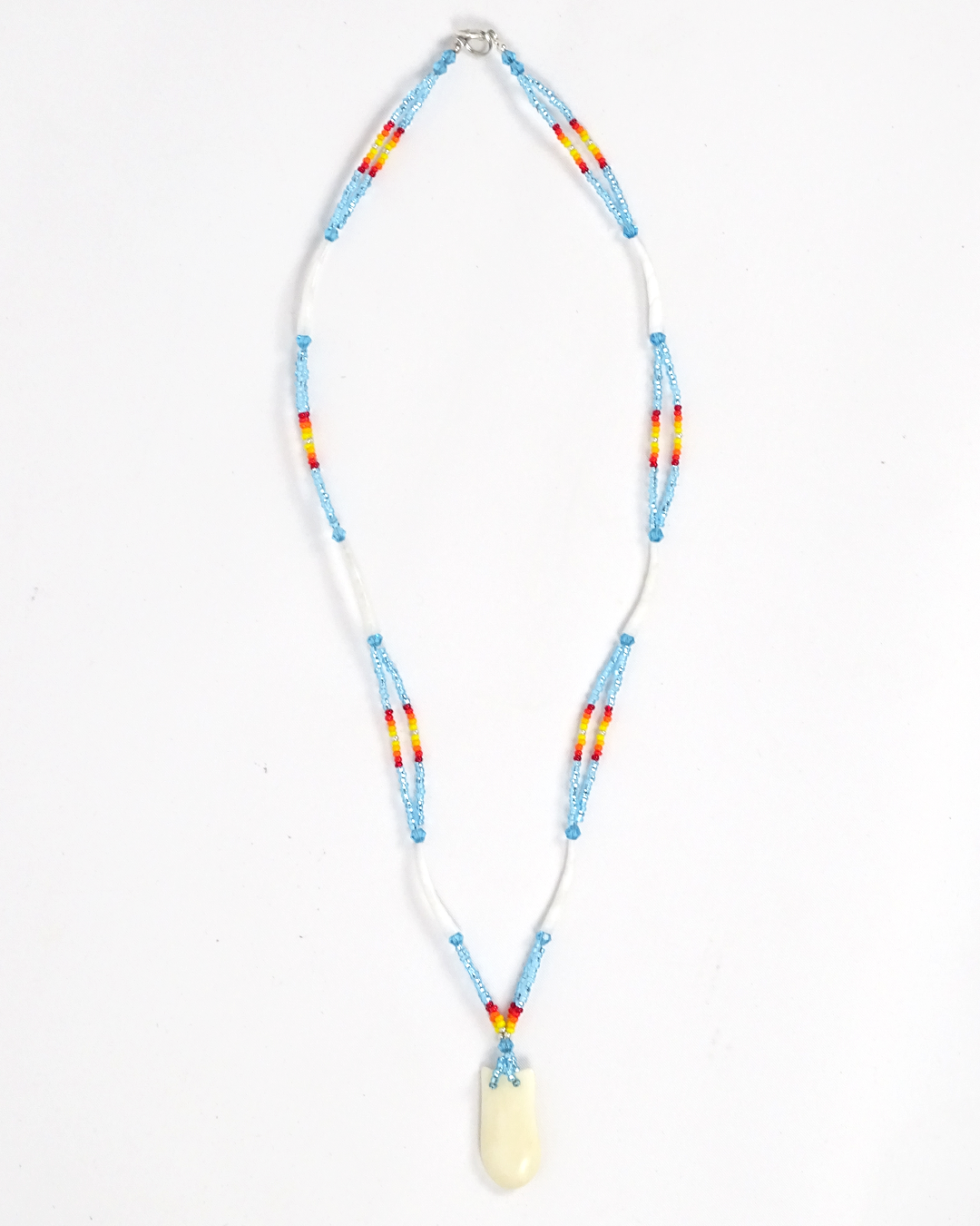 IREH Beaded Elk Tooth and Dentalium Necklace